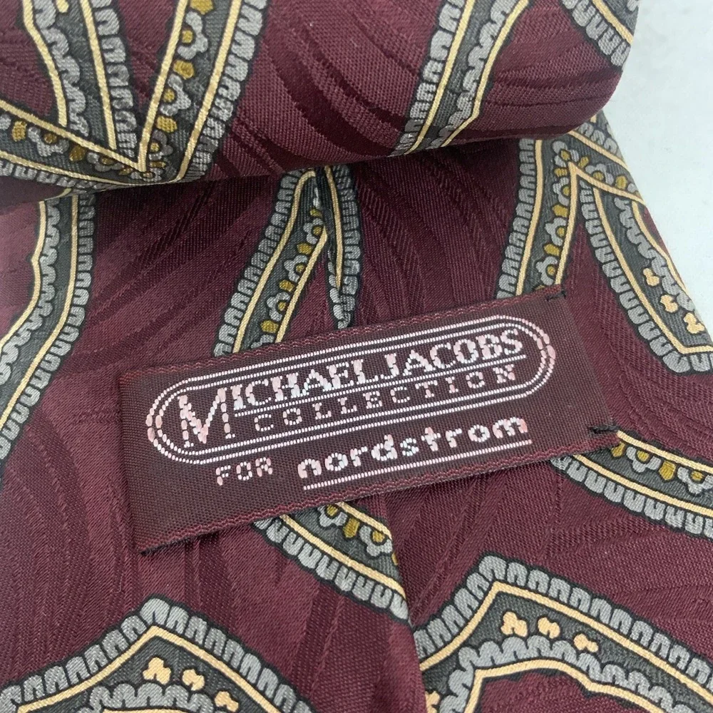 Michael Jacobs For Nordstrom Silk Tie‎ Maroon Locking Links